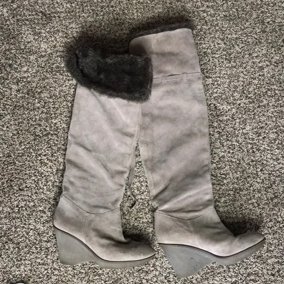 Grayish taupe rare b. Makowski over knee boots - Picture 8 of 8